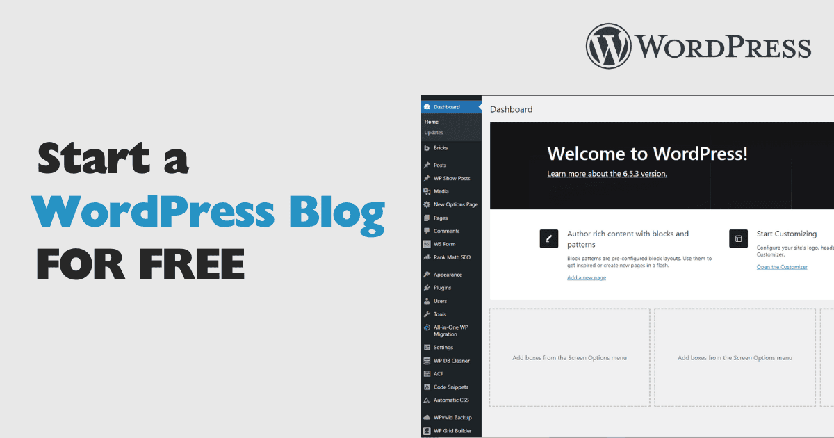 start a wordpress blog for free thumbnail