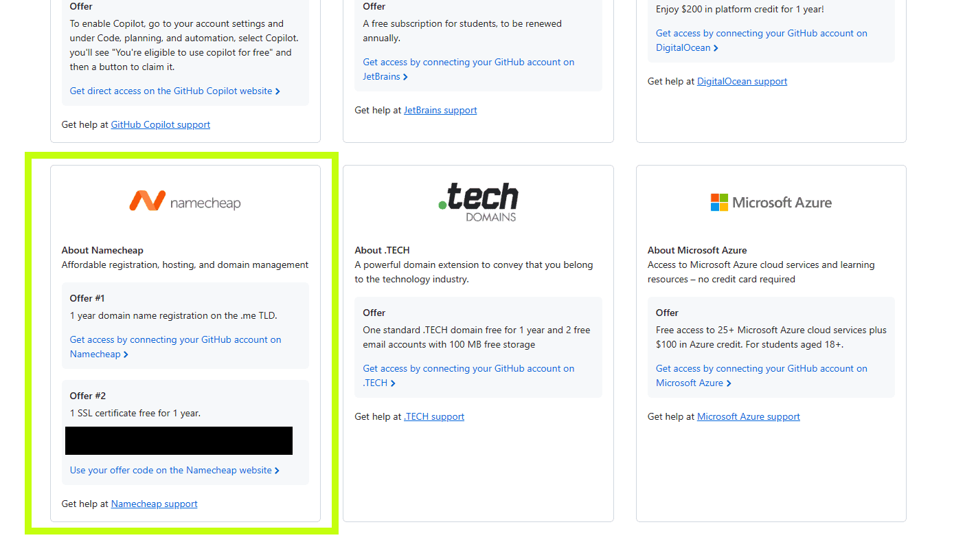 namecheap offer for github student
